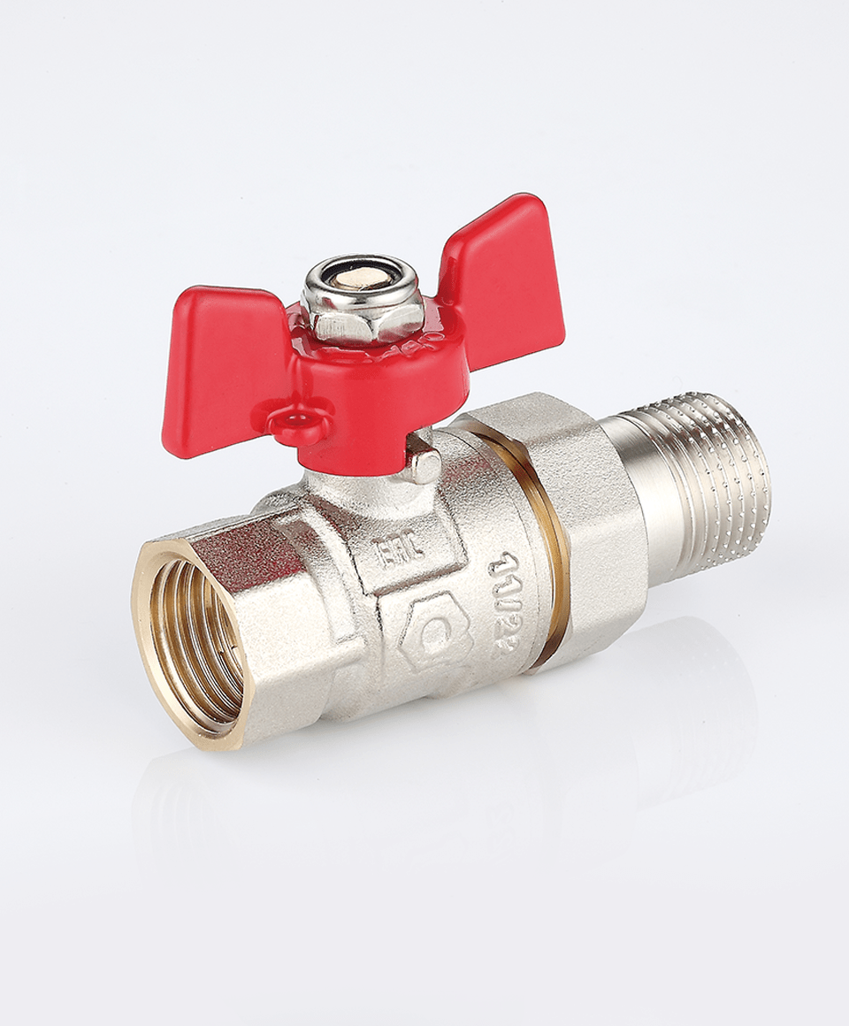 Ball valve with tail piece connections
