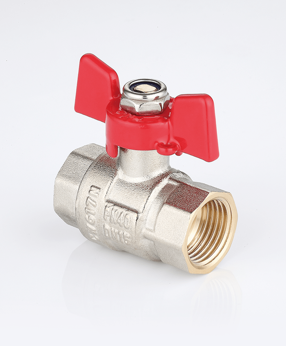 Кран шаровой латунный ВВ бабочка