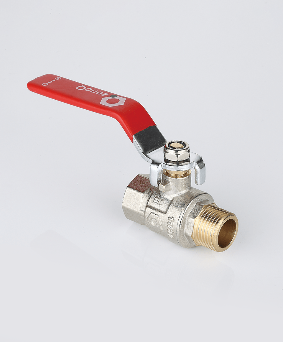 Ball valve female-male connection with lever handle