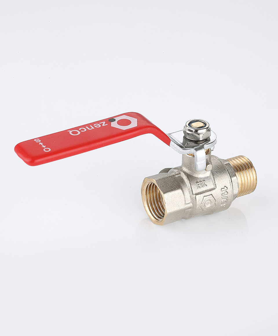 Ball valve female-male connection with lever handle