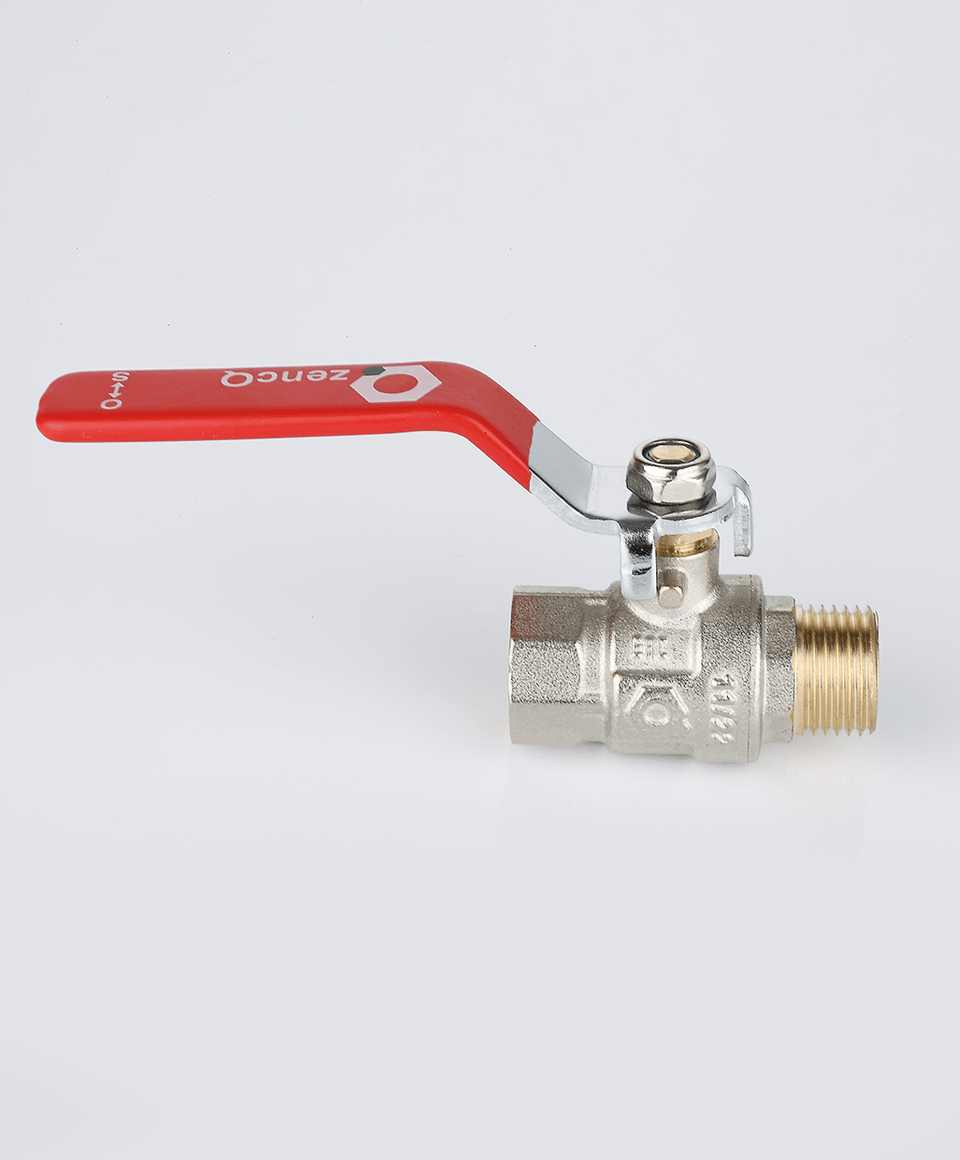 Ball valve female-male connection with lever handle