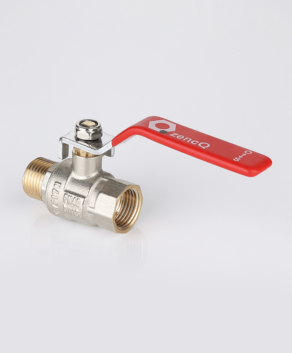 Ball valve female-male connection with lever handle