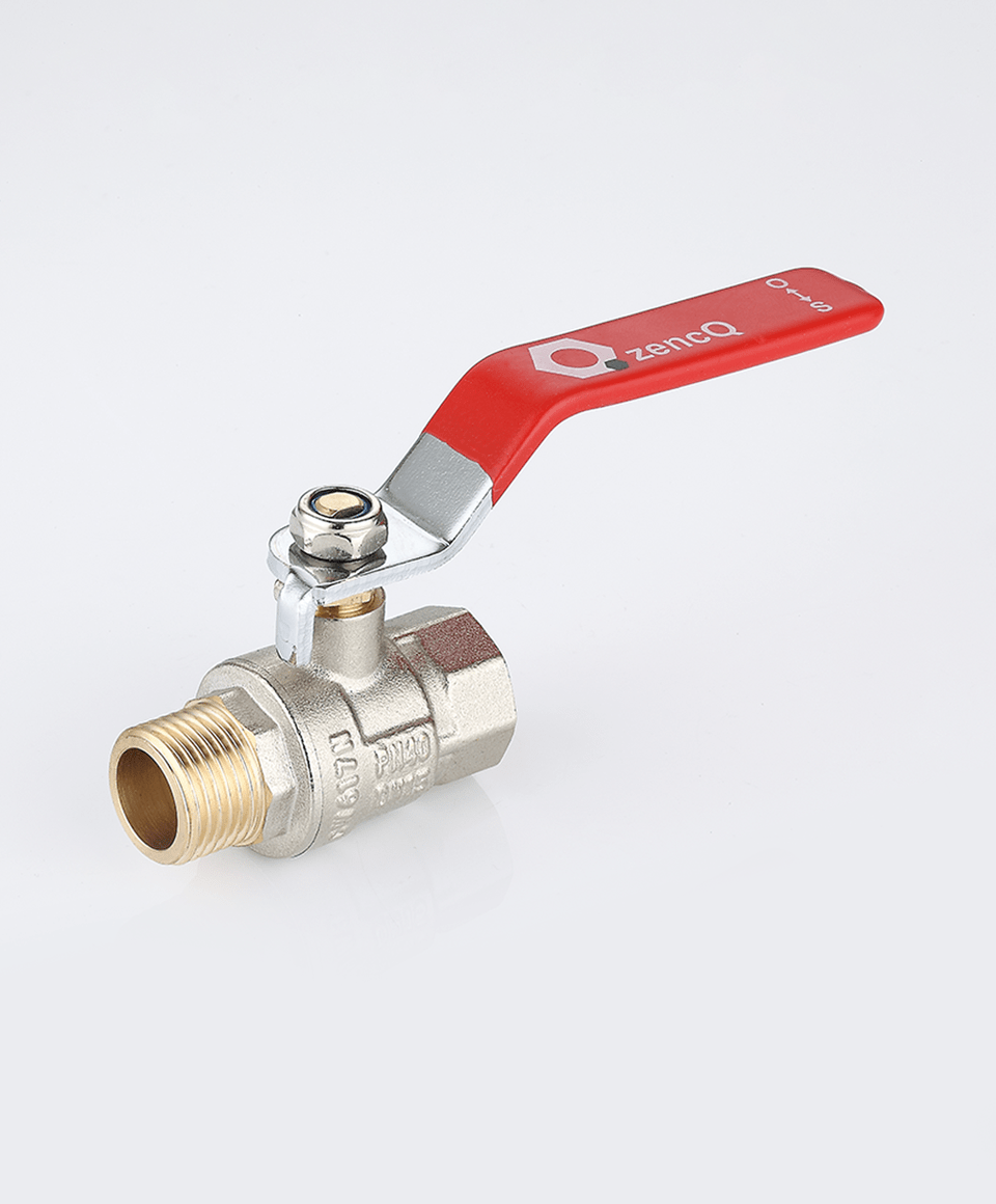 Ball valve female-male connection with lever handle