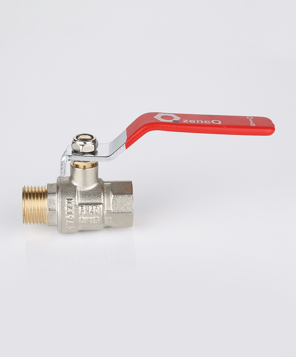 Ball valve female-male connection with lever handle