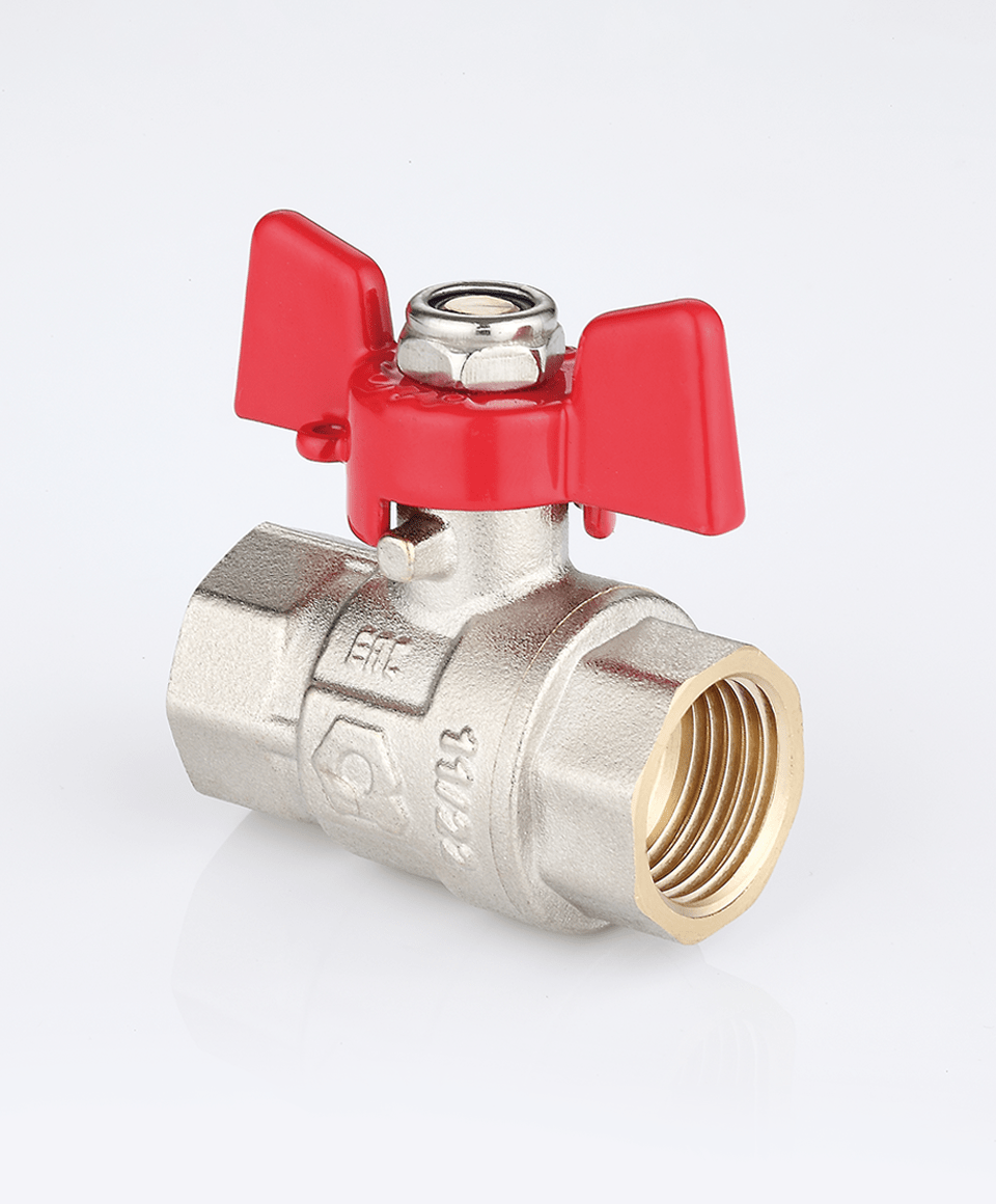 Ball valve female-female connection with T handle