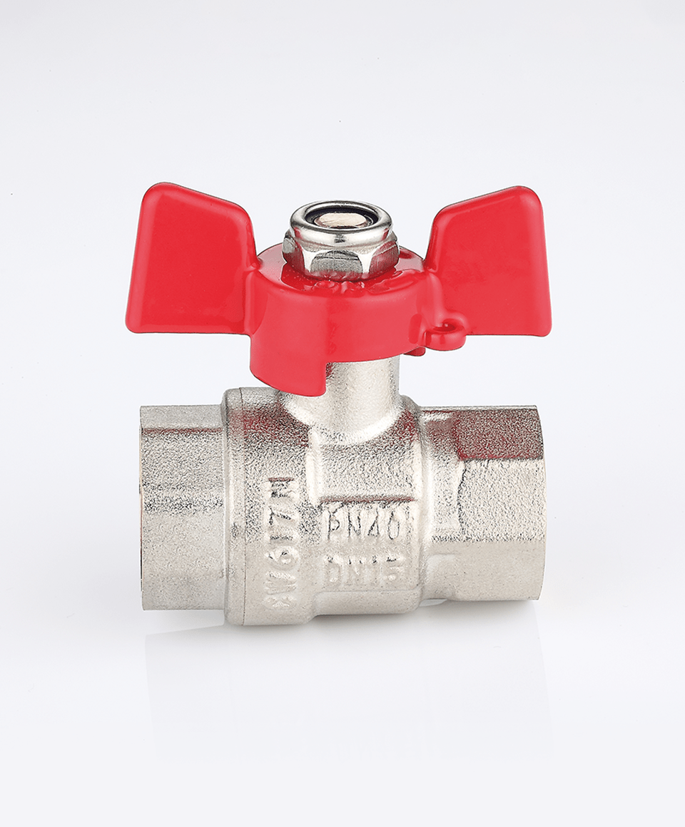 Ball valve female-female connection with T handle