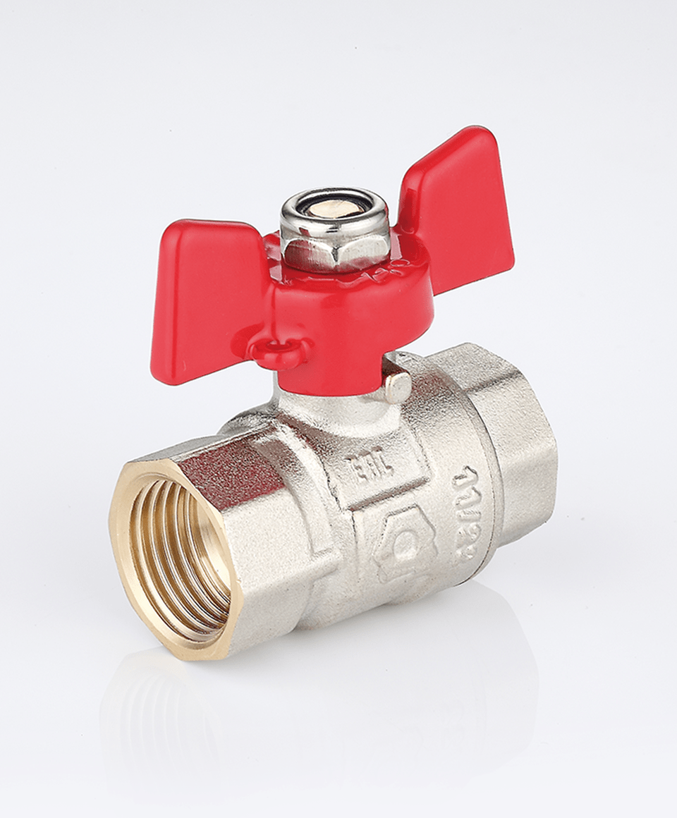 Ball valve female-female connection with T handle