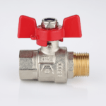 Ball valve female-male connection with T handle