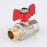 Ball valve female-male connection with T handle