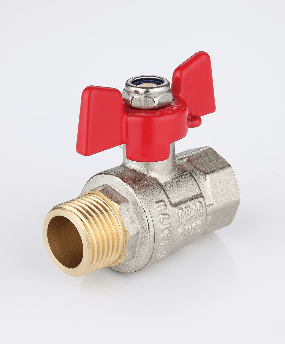 Ball valve female-male connection with T handle