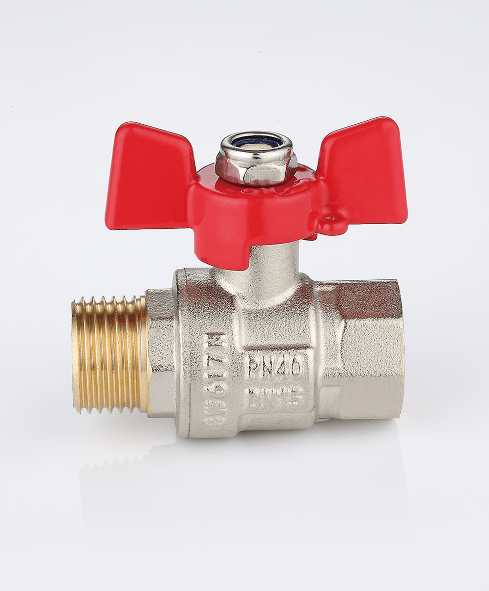 Ball valve female-male connection with T handle