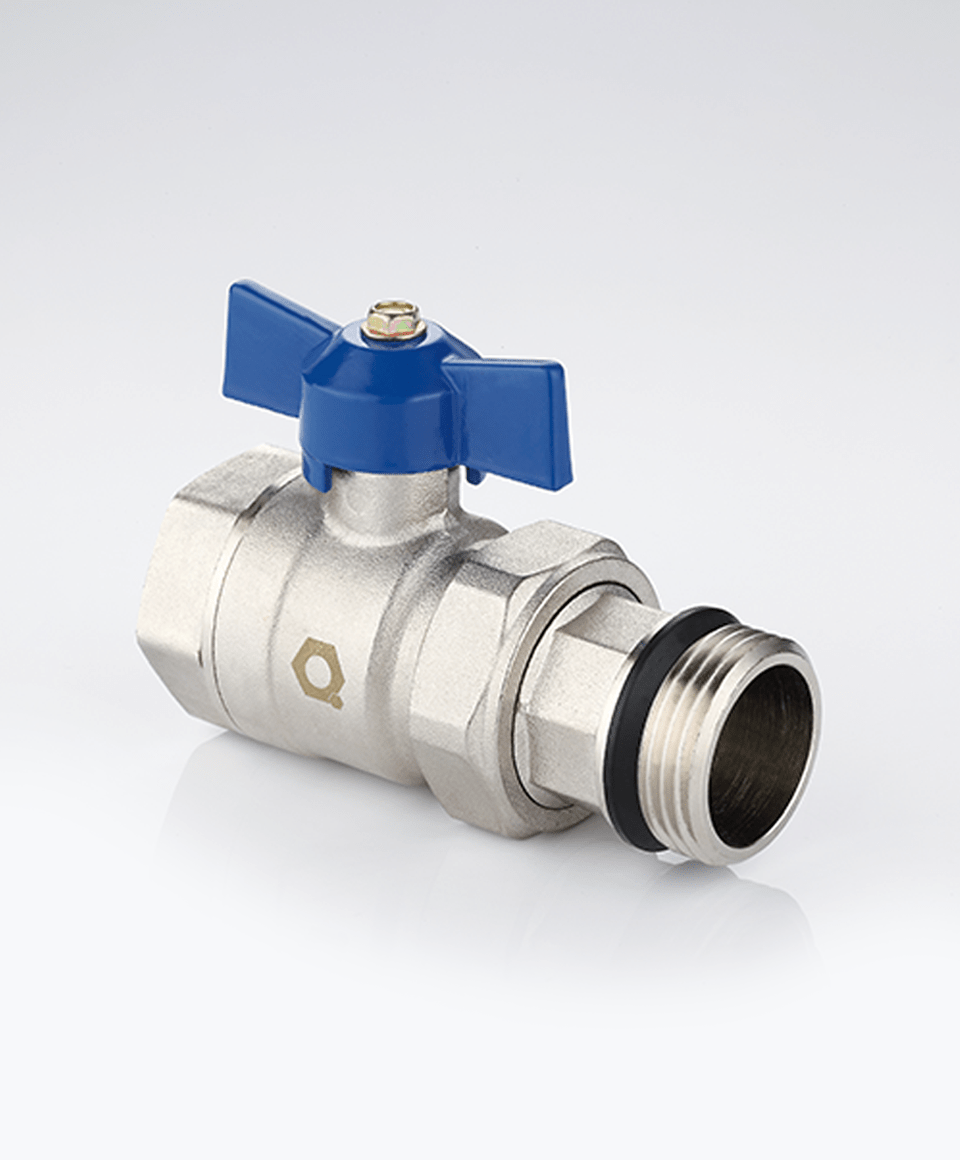 Ball valve for manifolds with blue handle