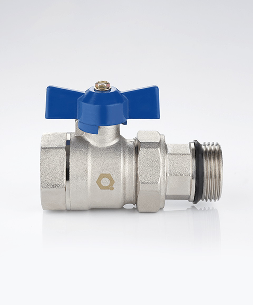 Ball valve for manifolds with blue handle
