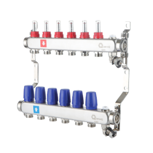 Manifold without flowmeters, with air vent and drain valve