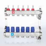 Manifold with flowmeters, air vent and drain valve