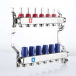 Manifold with flowmeters, air vent and drain valve