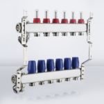 Manifold with flowmeters, air vent and drain valve