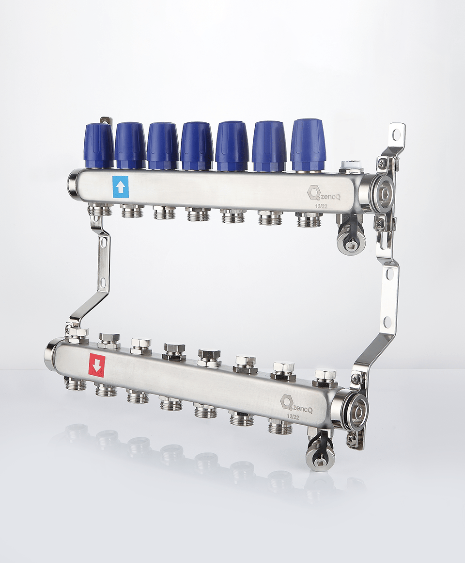 Manifold without flowmeters, with air vent and drain valve