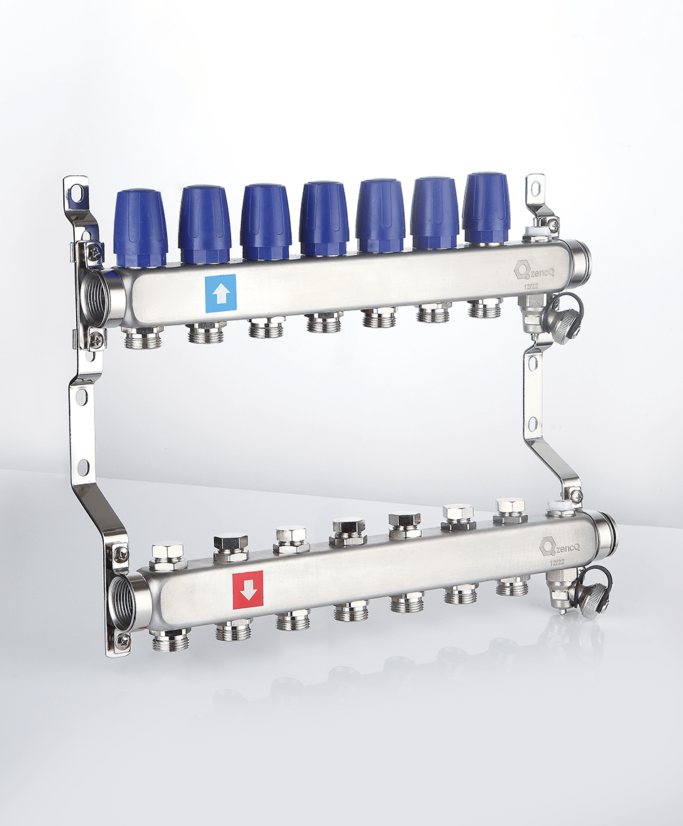Manifold without flowmeters, with air vent and drain valve