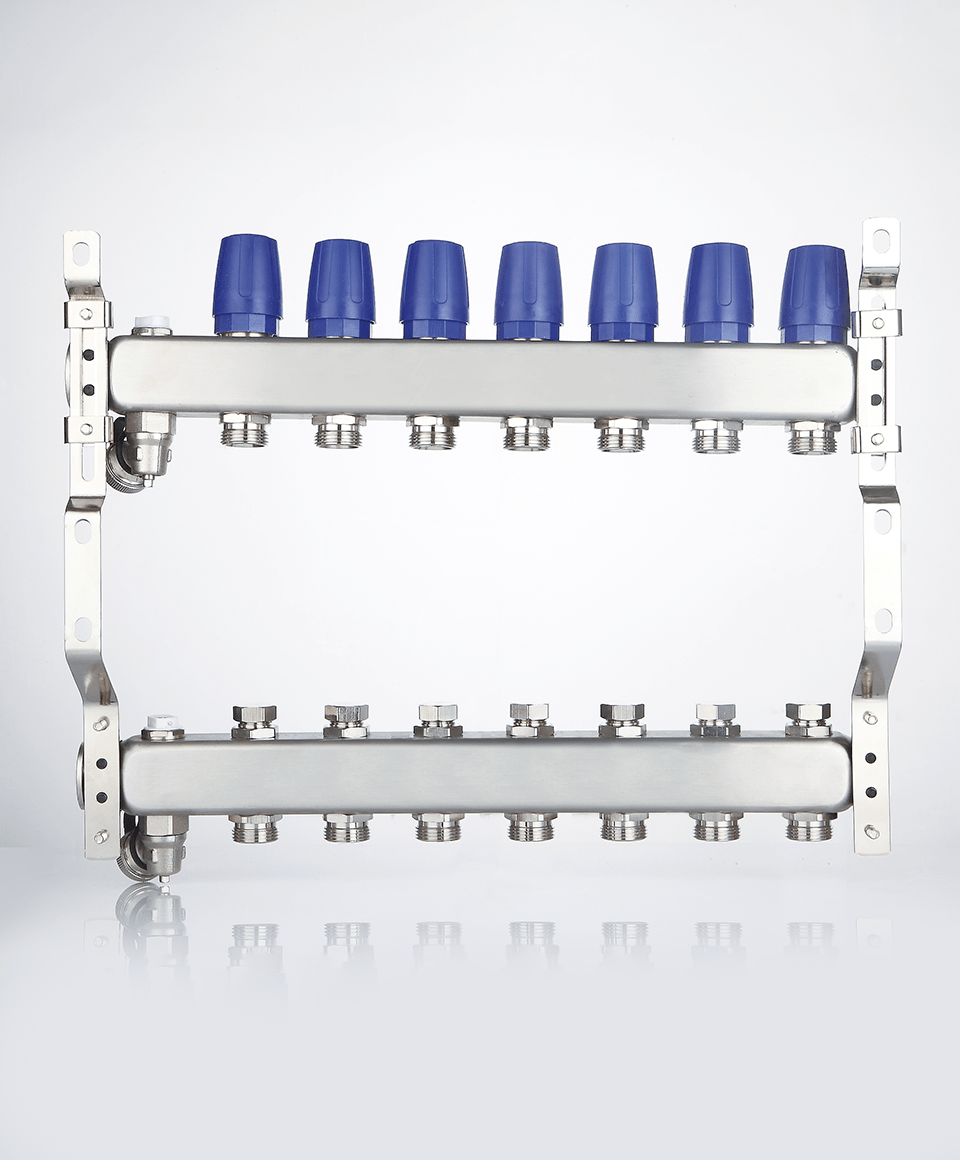 Manifold without flowmeters, with air vent and drain valve