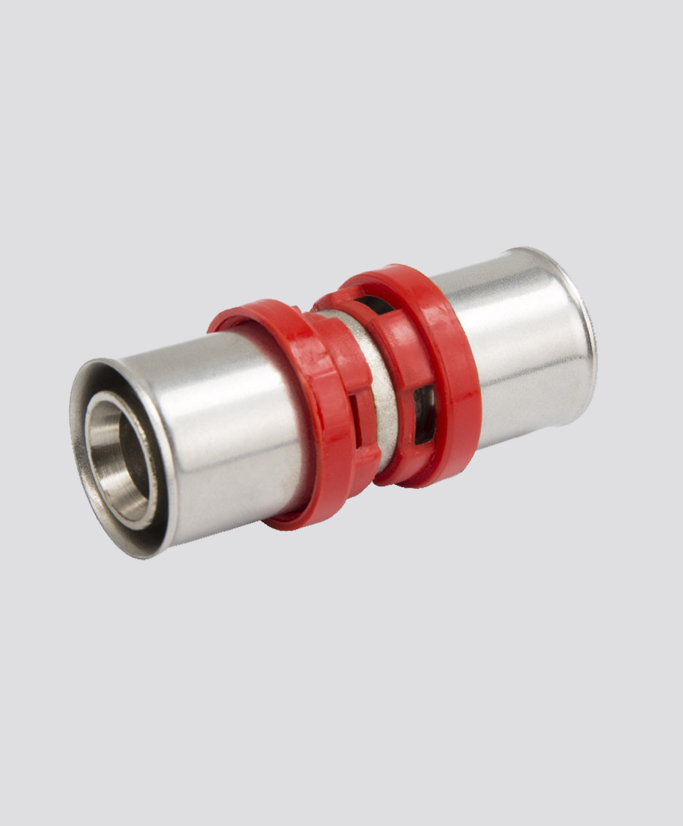 Double straight press fitting