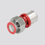 Straight press fitting with loose nut (flat connection)